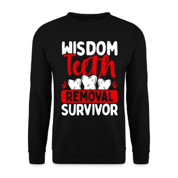 Wisdom Teeth Removal Survivor Humor Tooth Surgery - Unisex Sweatshirt - black - Front - Alina (178cm) & Michal (187cm)