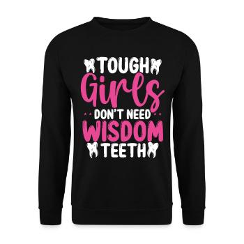 Girls Wisdom Tooth Surgery Funny Removal Survivor - Unisex Pullover - Schwarz - Vorne - Alina (178cm) & Michal (187cm)
