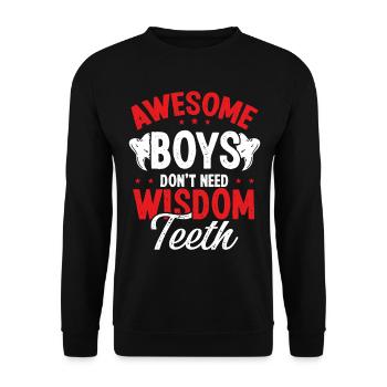 Boys Wisdom Tooth Surgery Funny Removal Survivor - Unisex Pullover - Schwarz - Vorne - Alina (178cm) & Michal (187cm)