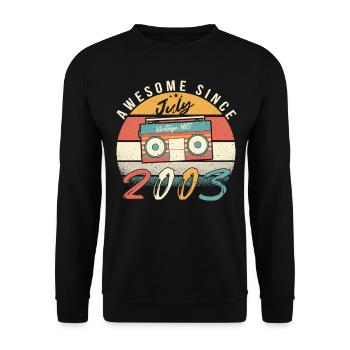 Mois de naissance Juillet 2003 - Sweat-shirt Unisexe - noir - Devant - Alina (178cm) & Michal (187cm)