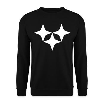 Trois étoiles blanches - Sweat-shirt Unisexe - noir - Devant - Alina (178cm) & Michal (187cm)