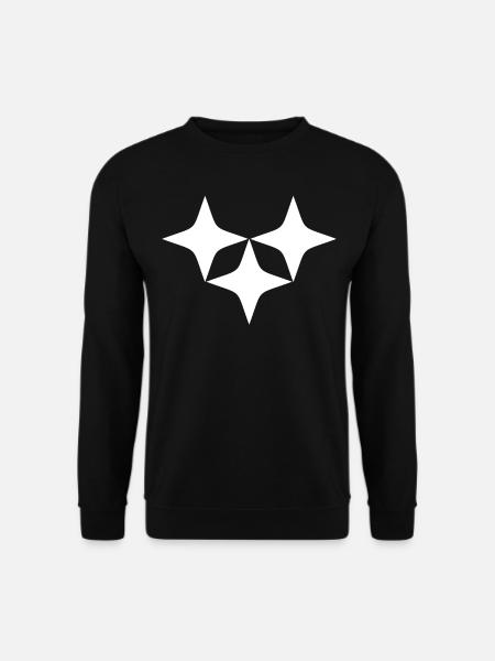 Three White Stars - Unisex Sweatshirt - black