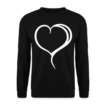 Cœur Blanc Simple - Sweat-shirt Unisexe - noir - Devant - Alina (178cm) & Michal (187cm)