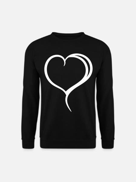 White Heart Simple - Unisex Sweatshirt - black