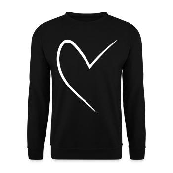White Half Heart - Unisex Sweatshirt - black - Front - Alina (178cm) & Michal (187cm)