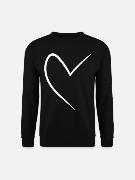 White Half Heart - Unisex Sweatshirt - black