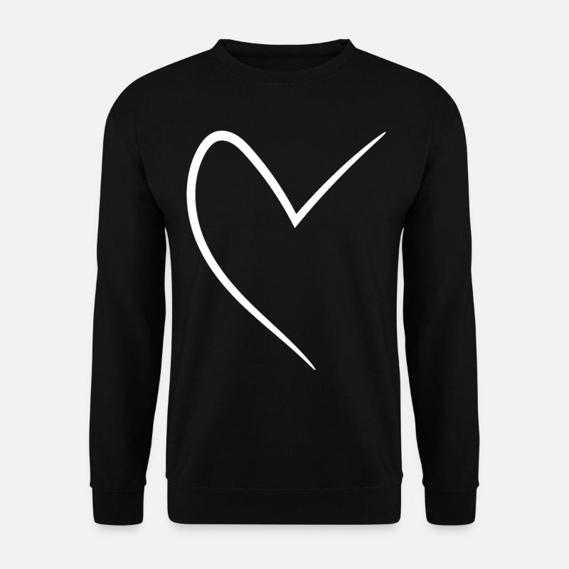 White Half Heart - Unisex Sweatshirt - black