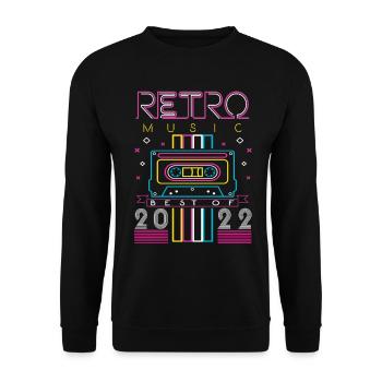 Le meilleur de 2022 Retro Cassette Vintage Anniversaire - Sweat-shirt Unisexe - noir - Devant - Alina (178cm) & Michal (187cm)