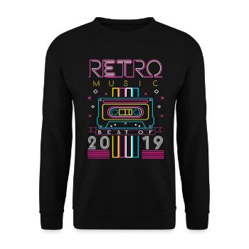 Best Of 2019 Retro Cassette Vintage Birthday - Unisex Sweatshirt - black - Front - Alina (178cm) & Michal (187cm)