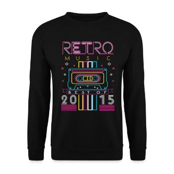 Le meilleur de 2015 Retro Cassette Vintage Anniversaire - Sweat-shirt Unisexe - noir - Devant - Alina (178cm) & Michal (187cm)