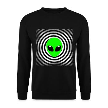 Alien Tshirt UFO Alien Children Mars Gentlemen - Unisex Sweatshirt - black - Front - Alina (178cm) & Michal (187cm)