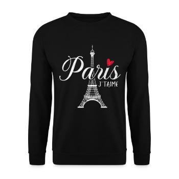 Frankreich Flagge France Paris Marseille French - Unisex Pullover - Schwarz - Vorne - Alina (178cm) & Michal (187cm)