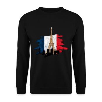 Frankreich - Unisex Pullover - Schwarz - Vorne - Alina (178cm) & Michal (187cm)