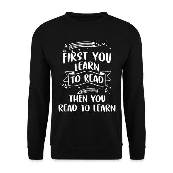 Teacher - Unisex Sweatshirt - black - Front - Alina (178cm) & Michal (187cm)