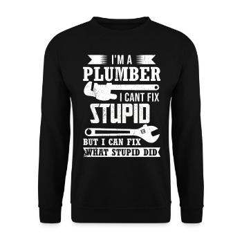 Plombier - Sweat-shirt Unisexe - noir - Devant - Alina (178cm) & Michal (187cm)