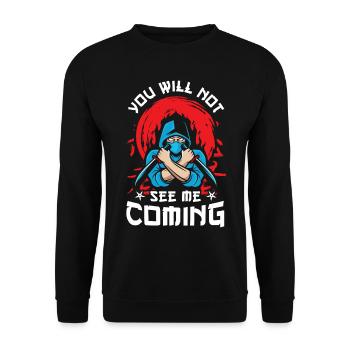 Ninja Tshirt Kids Men Ninjutsu - Unisex Sweatshirt - black - Front - Alina (178cm) & Michal (187cm)