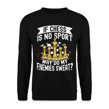 Chess Tshirt Chessboard Checkmate Chess Game - Unisex Sweatshirt - black - Front - Alina (178cm) & Michal (187cm)