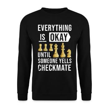Chess Chessboard Checkmate Chess pieces King - Unisex Sweatshirt - black - Front - Alina (178cm) & Michal (187cm)