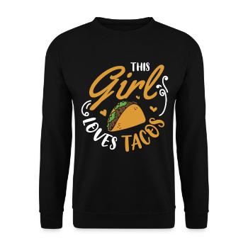 Taco Mexico Food Fast Food Nachos Fiesta Salsa - Unisex Sweatshirt - black - Front - Alina (178cm) & Michal (187cm)