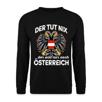 Österreich Flagge Wien Tirol Steiermark Austria - Unisex Pullover - Schwarz - Vorne - Alina (178cm) & Michal (187cm)