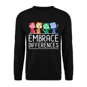 Autismus Geschenk Autist Asperger ADHS Autism - Unisex Pullover - Schwarz - Vorne - Alina (178cm) & Michal (187cm)