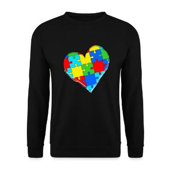 Autism Gift Autistic Asperger ADHD Autism - Unisex Sweatshirt - black - Front - Alina (178cm) & Michal (187cm)