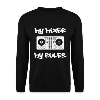 DJ Gift Music Disc Jockey Disco Techno Rave - Unisex Sweatshirt - black - Front - Alina (178cm) & Michal (187cm)