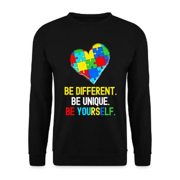 Autistic Tshirt Autimus Gift Asperger Children - Unisex Sweatshirt - black - Front - Alina (178cm) & Michal (187cm)