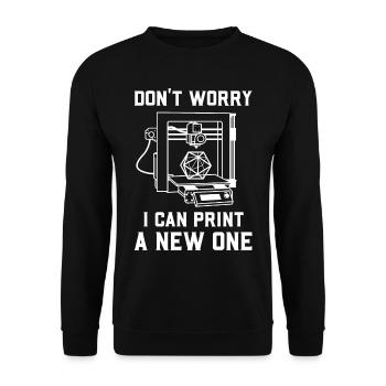 3d Printer Gift for Nerd Hobby Printing Machine - Unisex Sweatshirt - black - Front - Alina (178cm) & Michal (187cm)