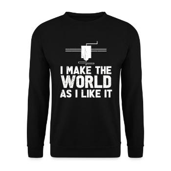 3D Printer Tshirt Men Women Kids - Unisex Sweatshirt - black - Front - Alina (178cm) & Michal (187cm)