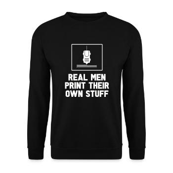 3d Printer - Unisex Sweatshirt - black - Front - Alina (178cm) & Michal (187cm)