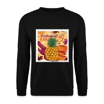 Ananas Tropical Hawaii Cadeau Enfants Hommes Fruits - Sweat-shirt Unisexe - noir - Devant - Alina (178cm) & Michal (187cm)