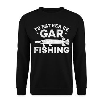 Lustige Hornhechte Garfishing Ich würde lieber Gar - Unisex Pullover - Schwarz - Vorne - Alina (178cm) & Michal (187cm)