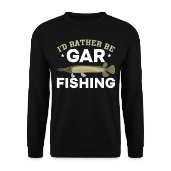 Garfish Gar Fish Garfishing I'd Rather Be Gar - Unisex Sweatshirt - black - Front - Alina (178cm) & Michal (187cm)