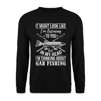Il peut sembler que je t'écoute - Sweat-shirt Unisexe - noir - Devant - Alina (178cm) & Michal (187cm)
