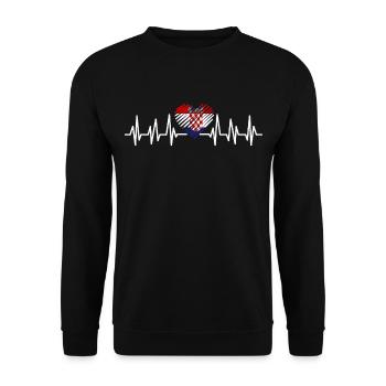 Kroatien Geschenk Herkunft Zagreb Hrvatska Heimat - Unisex Pullover - Schwarz - Vorne - Alina (178cm) & Michal (187cm)