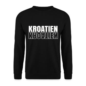 Kroatien Geschenk Herkunft Zagreb Hrvatska Heimat - Unisex Pullover - Schwarz - Vorne - Alina (178cm) & Michal (187cm)