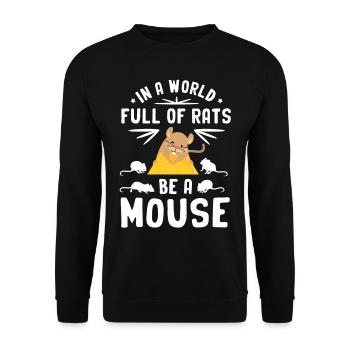Souris - Sweat-shirt Unisexe - noir - Devant - Alina (178cm) & Michal (187cm)
