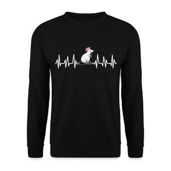 Souris Souris Cadeau Rat Rongeur Souris Souris Lousemaus - Sweat-shirt Unisexe - noir - Devant - Alina (178cm) & Michal (187cm)