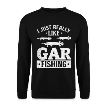 J'aime juste la pêche à l'orphie - Sweat-shirt Unisexe - noir - Devant - Alina (178cm) & Michal (187cm)