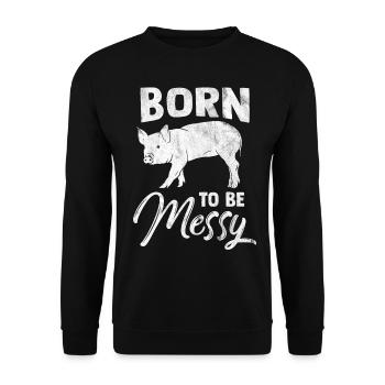 Pig Gift Piglet Kids Piglet Pig Pig - Unisex Sweatshirt - black - Front - Alina (178cm) & Michal (187cm)