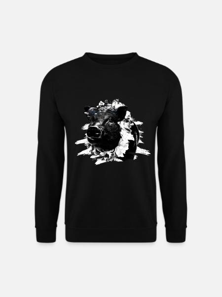 Schwein Tshirt Kinder Frauen Ferkel Pig Ferkelchen - Unisex Pullover - Schwarz