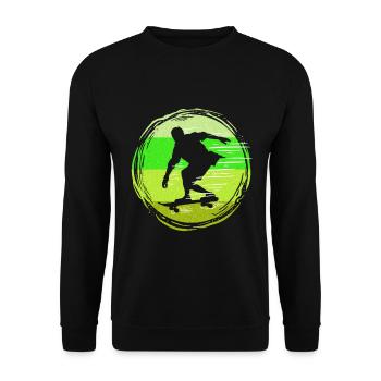 Skater Skateboard Gift Halfpipe Sk8 Ollie - Unisex Sweatshirt - black - Front - Alina (178cm) & Michal (187cm)