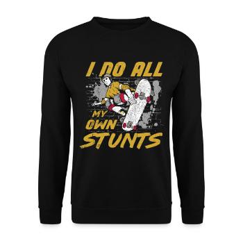Skateboard Tshirt Skater Sk8 Sk8er Halfpipe Flip - Unisex Sweatshirt - black - Front - Alina (178cm) & Michal (187cm)