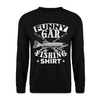 Funny Gar Fishing Shirt Garfish Garfish Fishing - Unisex Sweatshirt - black - Front - Alina (178cm) & Michal (187cm)