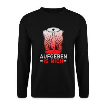 Laufen Marathon Läuferin Laufsport - Unisex Pullover - Schwarz - Vorne - Alina (178cm) & Michal (187cm)