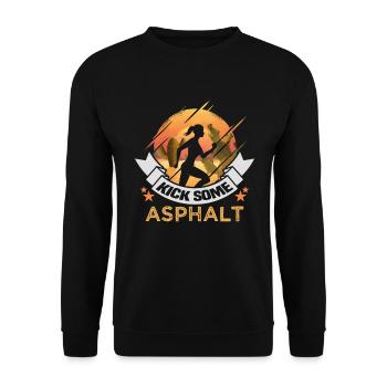 Running Marathon Runner Running - Unisex Sweatshirt - black - Front - Alina (178cm) & Michal (187cm)