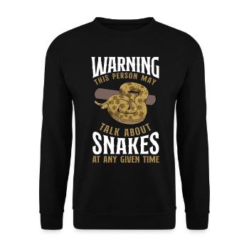 Snake Serpent Warning This Person - Unisex Pullover - Schwarz - Vorne - Alina (178cm) & Michal (187cm)