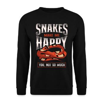 Snake Serpent Vintage Snakes Make - Unisex Pullover - Schwarz - Vorne - Alina (178cm) & Michal (187cm)