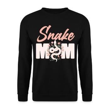 Snake Serpent Mom Mother Flower - Unisex Sweatshirt - black - Front - Alina (178cm) & Michal (187cm)